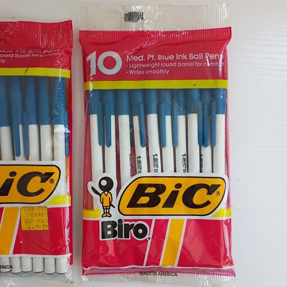 VTG Bic Biro Blue Ink Medium Point Ball Pens 2 Pckgs Of 10 Sealed New Old Stock
